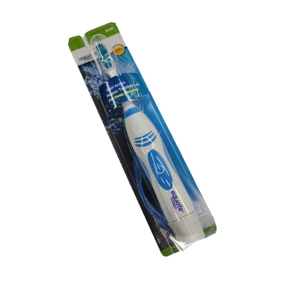 Power Toothbrush For Deep Cleaning Dual Action Equate Soft Batteries Included